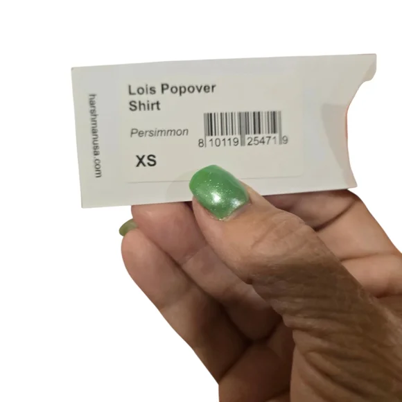 Harshman Lois Popover Shirt XS Persimmon NWT - Picture 8 of 8